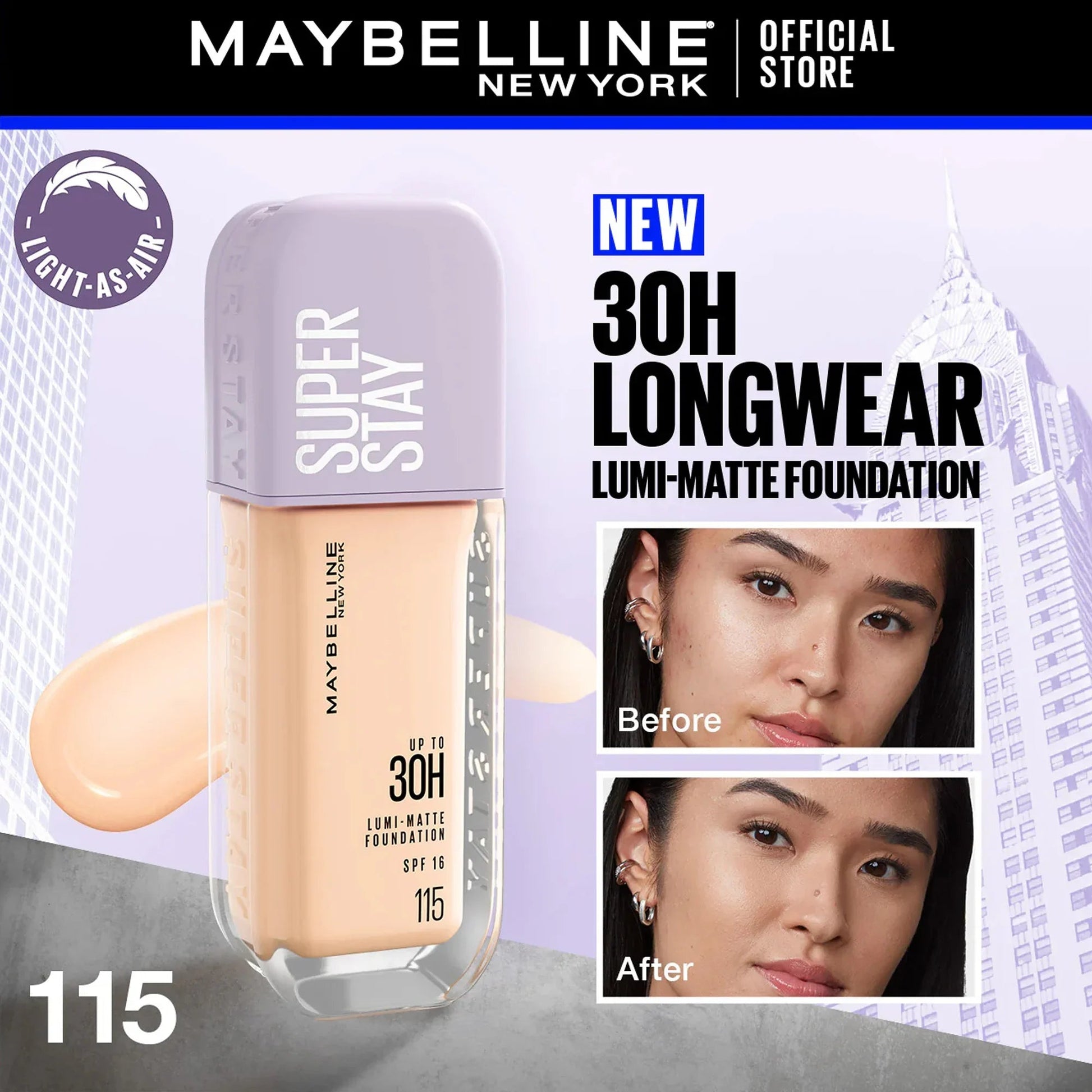 maybelline lumi matte foundation 115
