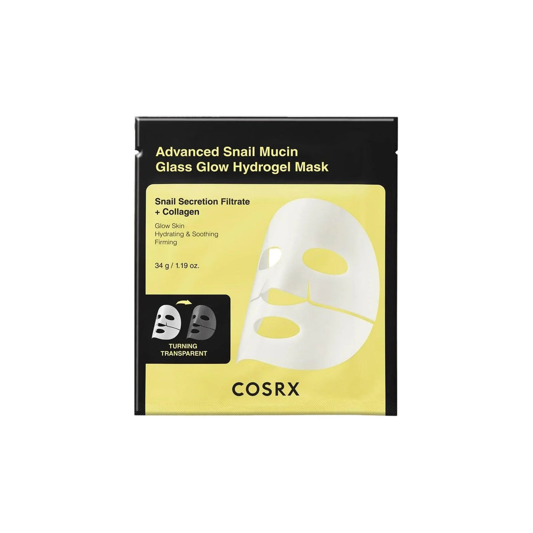 COSRX Advanced Snail Glass Glow Hydrogel Mask 1Piece - TheSkinFit