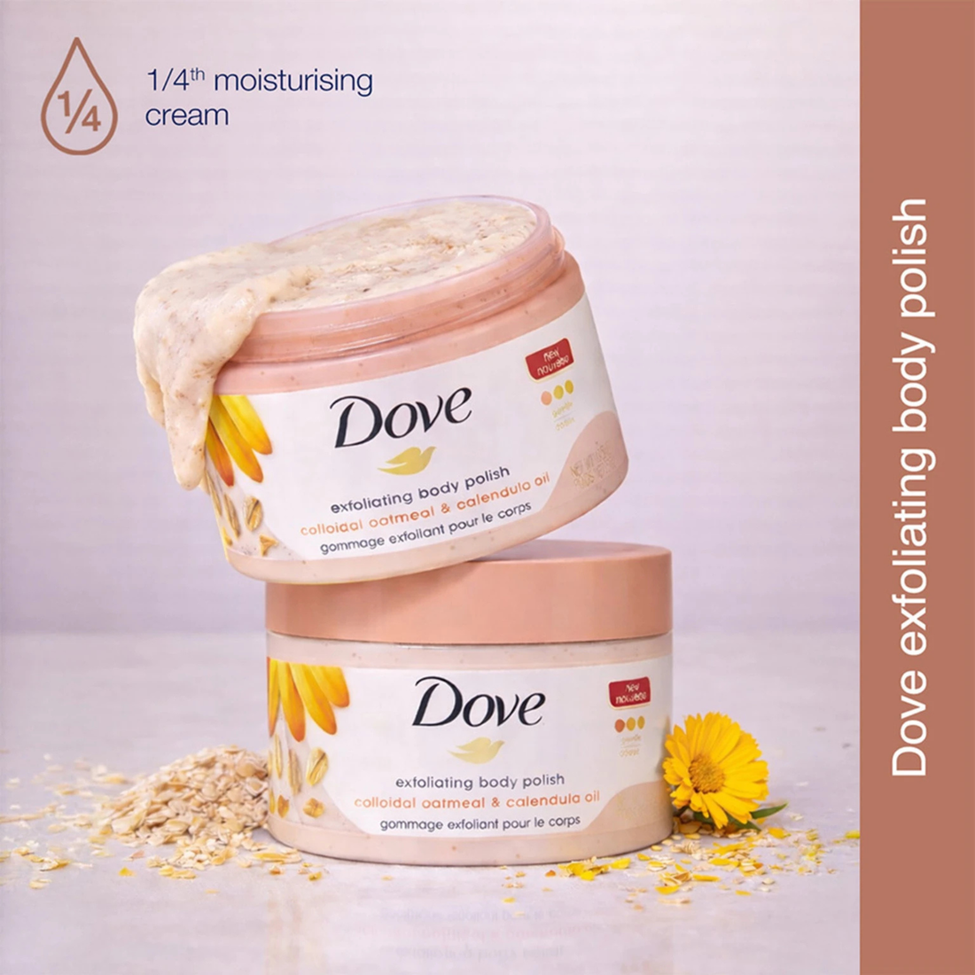 Dove Colloidal Oatmeal & Calendula Oil Exfoliating Body Polish Scrub