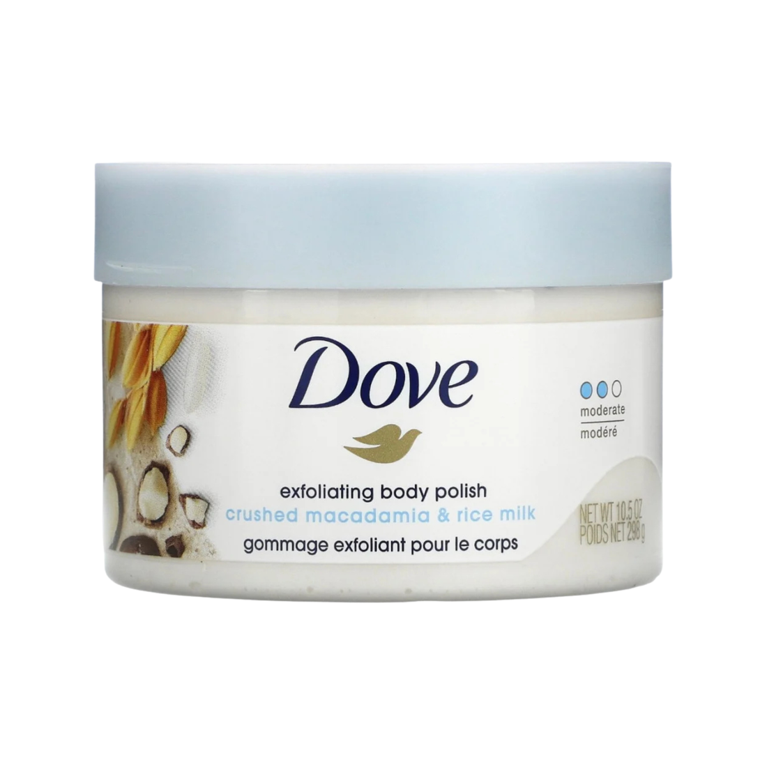 Dove Crushed Macadamia & Rice Milk Exfoliating Body Polish Scrub