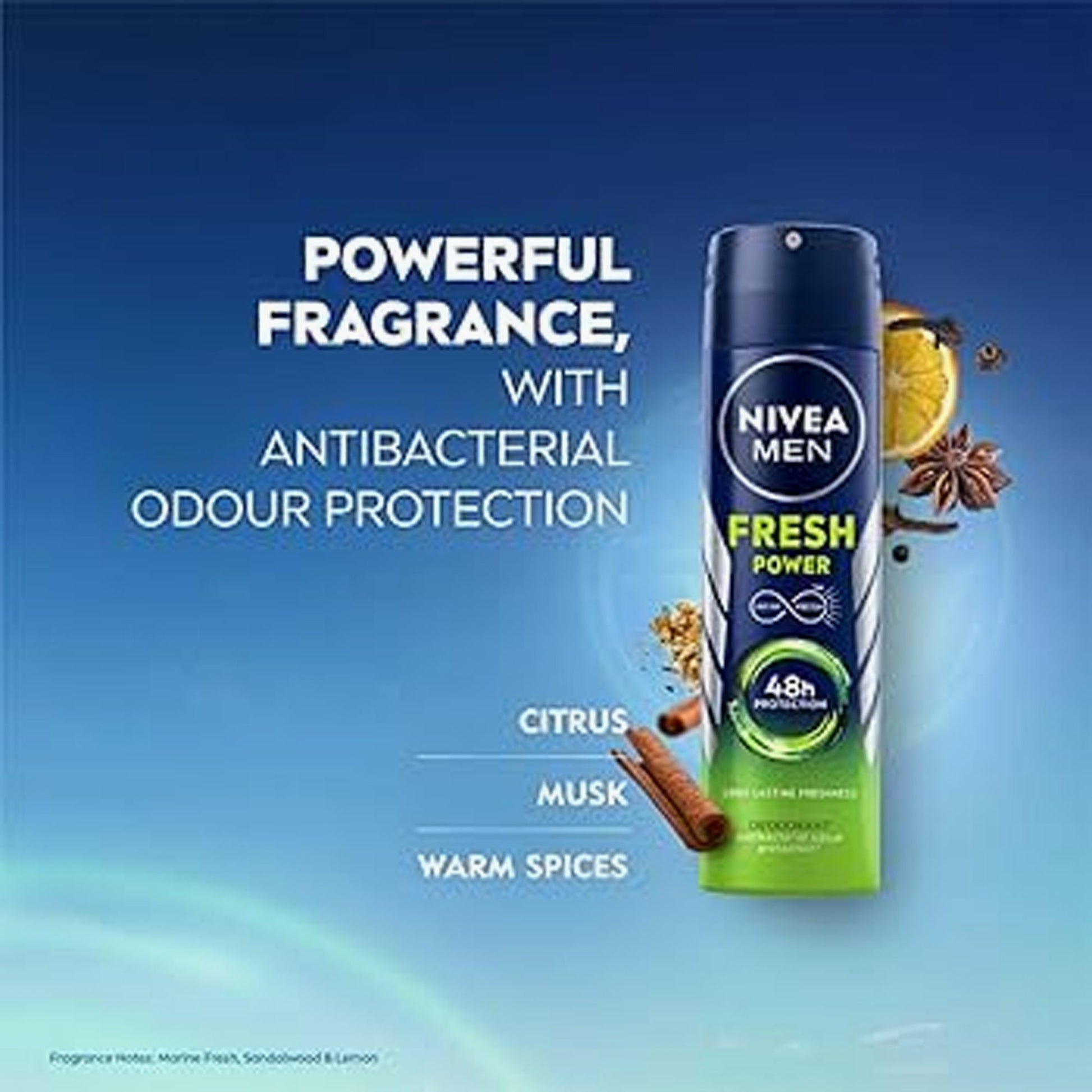Nivea Men 48H Fresh Power Deodorant Spray 150ml - Fama Originals