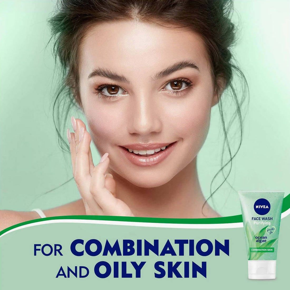 Nivea Purifying Face Wash Ocean Algae Combination Skin 150ml