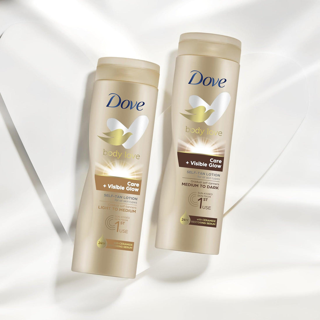 Dove Body Love Care+Visible Glow Self-Tan Body Lotion Light to Medium 400ml