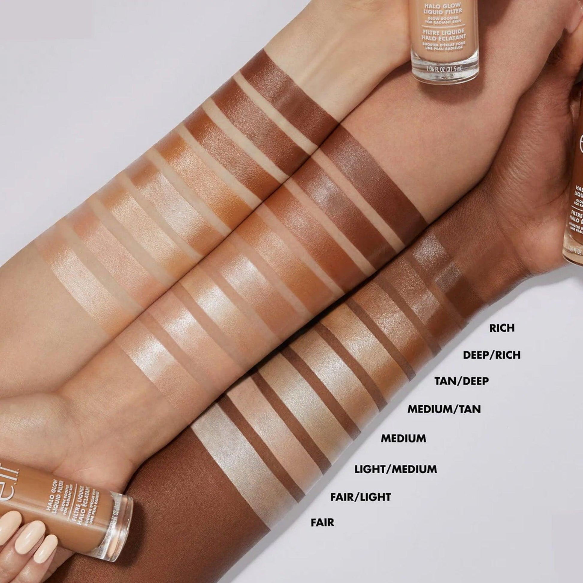 Elf Halo Glow Liquid Filter Glow Booster shades