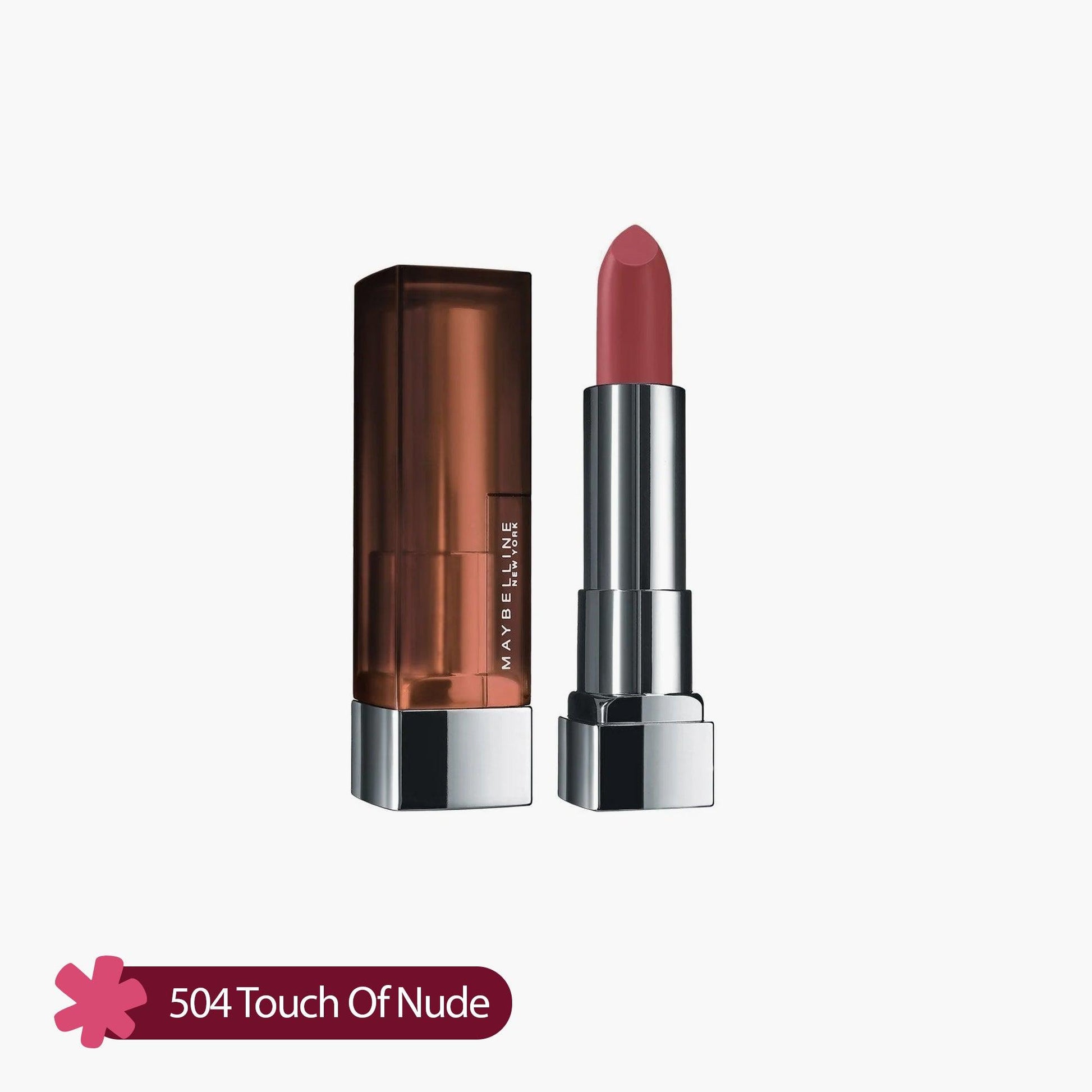 Maybelline Color Sensational Creamy Matte Lipstick 504 Touch Of Nude 1 Piece - Fama Originals