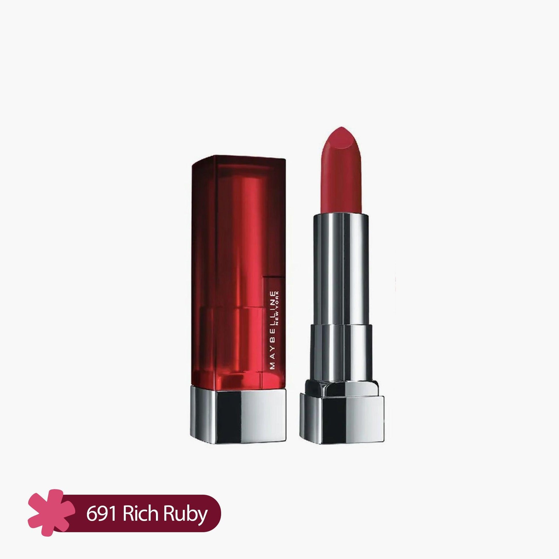 Maybelline Color Sensational Creamy Matte Lipstick 691 Rich Ruby 1 Piece - Fama Originals