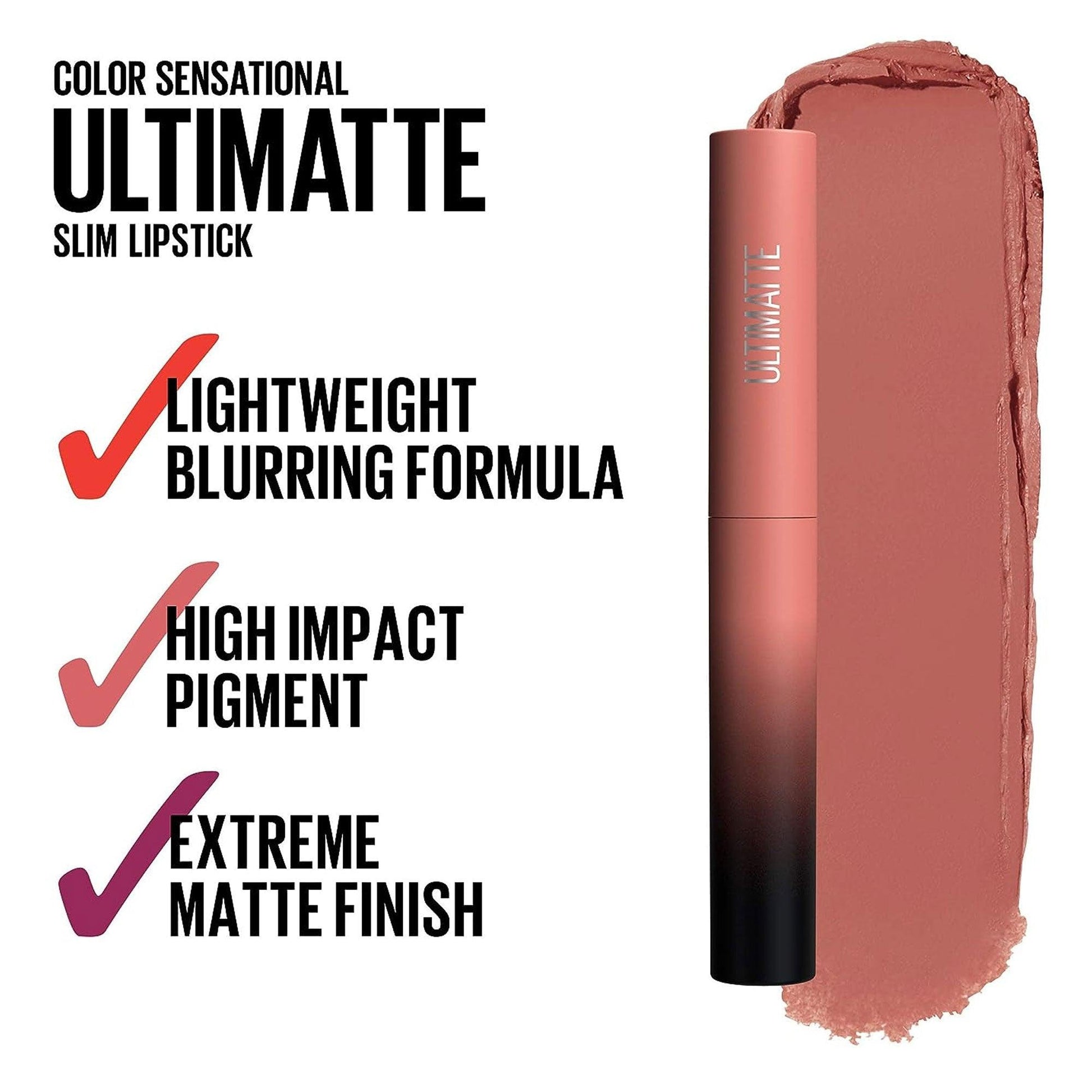Maybelline New York Color Sensational Ultimatte Slim Matte Lipstick 699 More Buff 1.7gm - Fama Originals