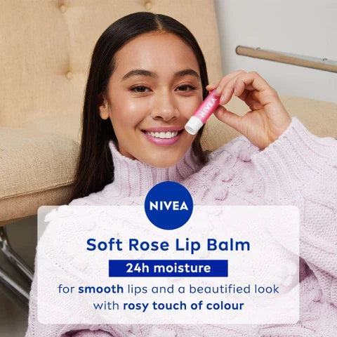 Nivea Long Lasting Moisture Lip Balm Soft Rose 4.8gm