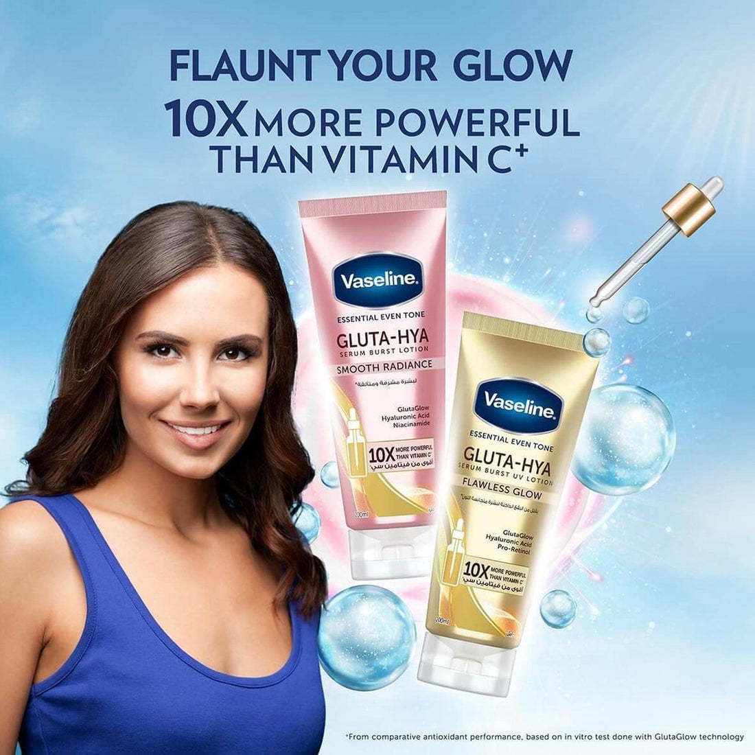 Vaseline Gluta-Hya Serum Burst UV Lotion Flawless Glow 200ml