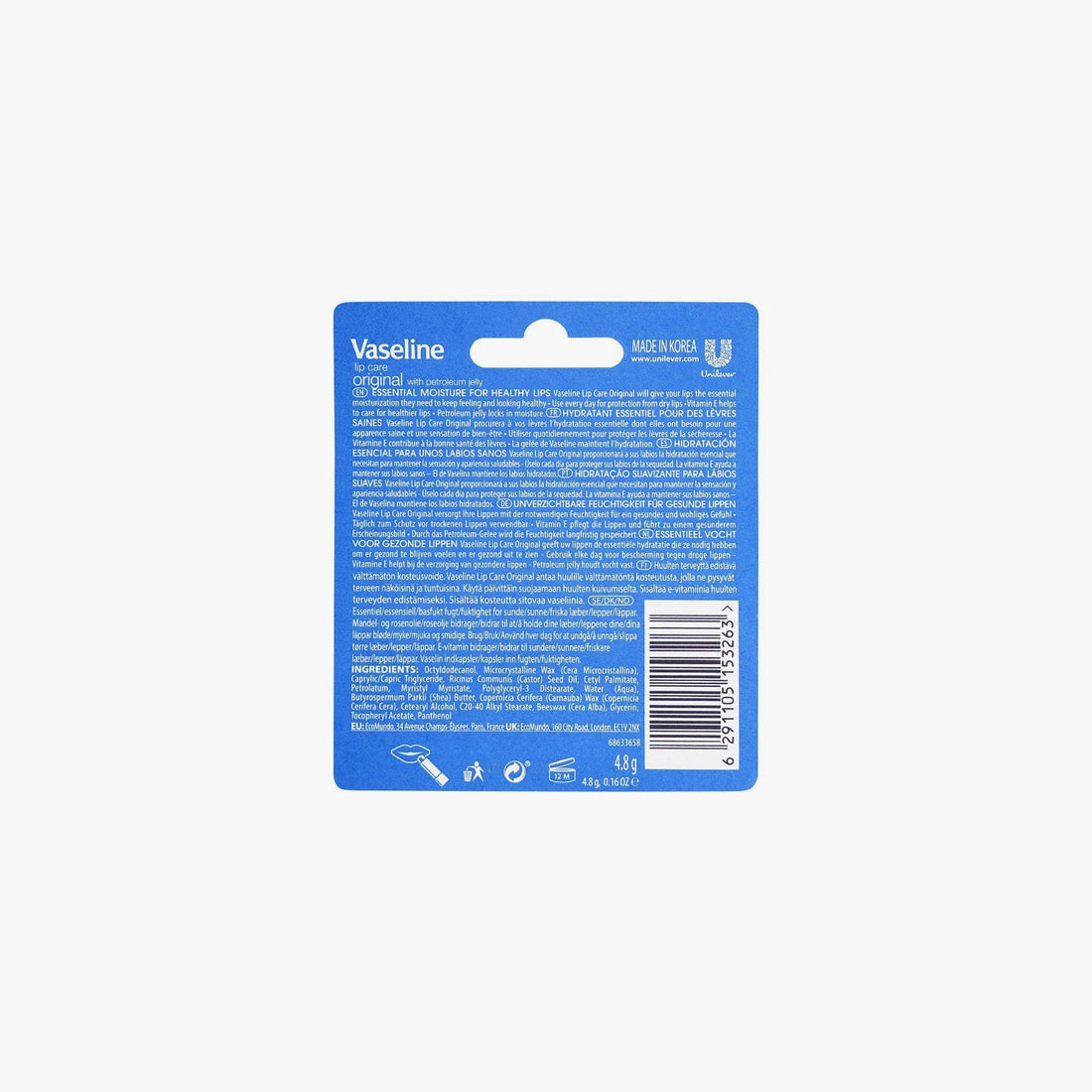 Vaseline Lip Therapy Original With Petroleum Jelly 4.8gm